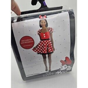 New Disney Minnie Mouse Adult XL 14-16 Costume Halloween Cosplay Dress Ears #789